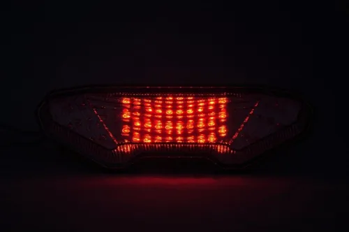 Miniatura 6 de Luz trasera LED de freno para motocicleta, lente transparente con señales de giro integradas para Yamaha 2017-2020 FZ-10, MT-10, 2014-2016 FZ09
