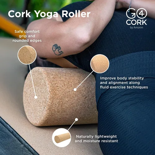 Miniatura 2 de Go4Cork Bloque de yoga de corcho para yoga, pilates y meditación, antideslizante, hipoalergénico, sostenible, no tóxico