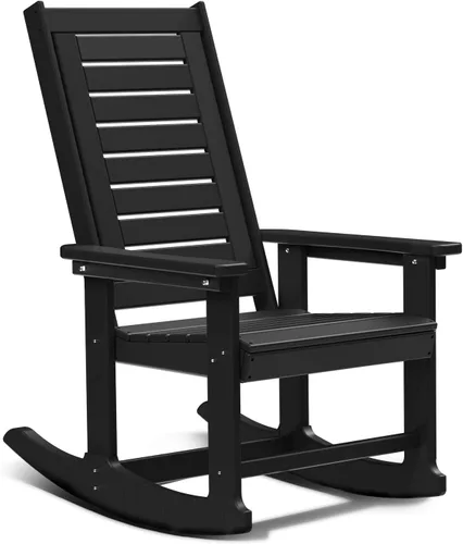 Miniatura 25 de BRIOPAWS Outdoor Rocking Chairs Set of 2 HDPE Plastic Porch Rockers Aqua Oversized Patio Rocker Chair High Back for Big Man Weather