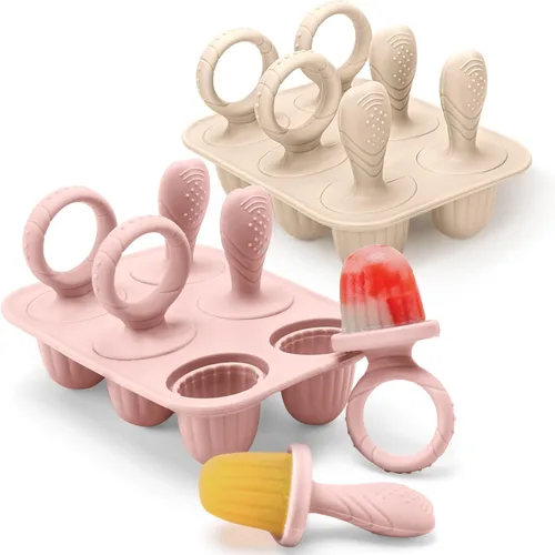 Moldes de Silicona para Paletas de Niños Pequeños con Palitos, 2 Paquetes de Mini Moldes para Paletas para Bebés, Moldes de Paletas de Leche Materna