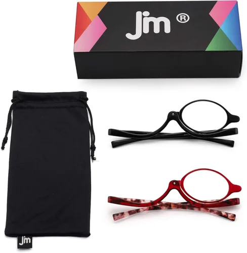 Miniatura 7 de JM 2 pares de anteojos de lectura de maquillaje con aumento abatible para mujeres +1.0