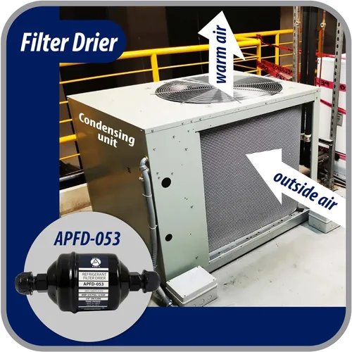 Miniatura 7 de Appli Parts APFD-053 3/8 pulg. Filtro Secador de Línea Líquida Refrigerante AC para Refrigeración HVAC 053 Conexión SAE Flare universal