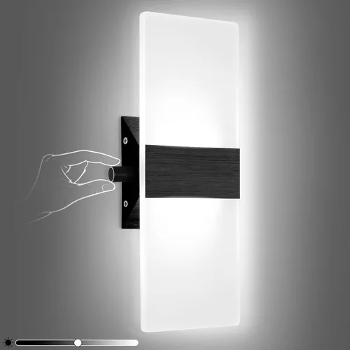 Miniatura 13 de Lightess Aplique de pared moderno regulable. Lámpara de pared de 12 W en negro, lámpara de pared interior de acrílico para dormitorio, sala