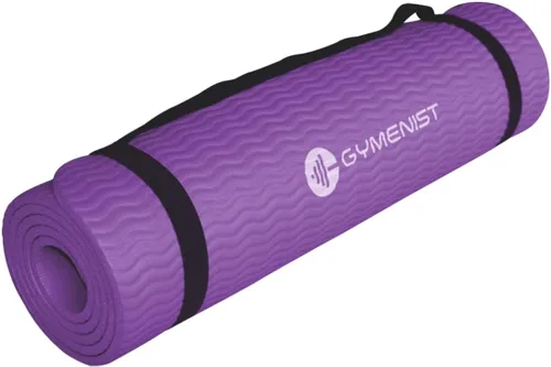 GYMENIST Tapete grueso para yoga y ejercicio, 24 x 71 pulgadas, ideal para camping, cardio, entrenamiento, pilates, gimnasia Púrpura