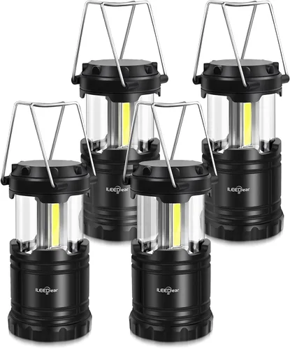 Linterna LED para campamento, luces a pilas, brillo ajustable para campamento, cortes de energía, emergencias, linternas plegables al aire libre,