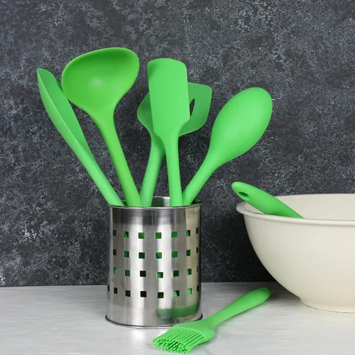 Miniatura 5 de Chef Craft Espátula de cuchara de silicona premium, 11.5 pulgadas, color verde