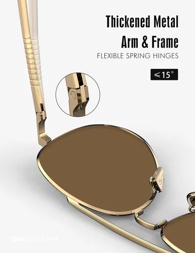 Miniatura 6 de LUENX, Aviator - Gafas de sol polarizadas, para hombres y mujeres, protección UV 400, con funda 60MM