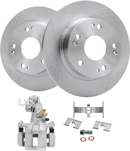 Miniatura 21 de Detroit Axle - Rotores de freno de disco trasero + pinza de freno de disco del lado del pasajero trasero de repuesto para Acura TL Honda Element