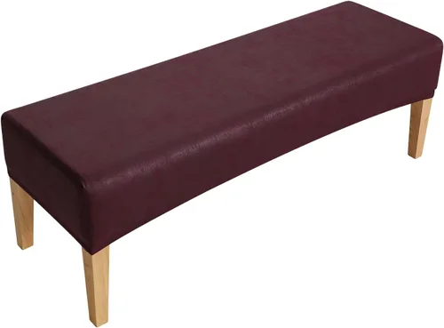 Miniatura 10 de FORCHEER Funda para Banco de Comedor de Tela de Cuero Sintético Innovadora Funda Deslizable para Banco para Sala de Estar Lavable Funda para Otomán