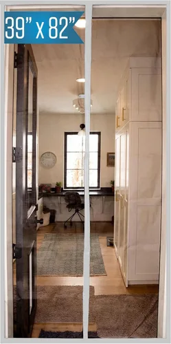 Fenestrelle - Pantalla mosquitera magnética para puerta, grande, de 39 x 83 pulgadas, con cierre magnético, de malla de fibra de vidrio resistente