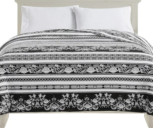 Miniatura 16 de Elegant Comfort Manta de Cama de Vellón de Franela con Estampado Ultra Suave, Colcha Cubrecama Ligera Acogedora y Suave, Manta Decorativa para Todas