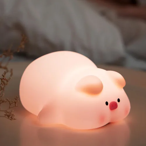 Miniatura 10 de Luz nocturna LED de gato, 16 colores regulables para guardería, luz nocturna kawaii, súper blanda de silicona recargable por USB, lámpara de noche