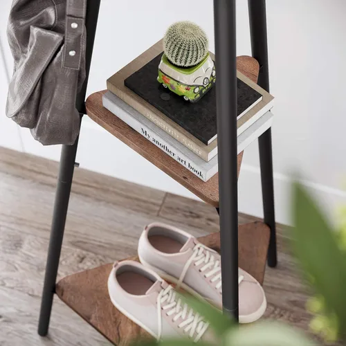 Miniatura 6 de VASAGLE Perchero Independiente, Soporte para Colgar Ropa, Árbol de Pasillo con 2 Estantes, para Ropa, Sombrero, Bolso, Estilo Industrial, Marrón