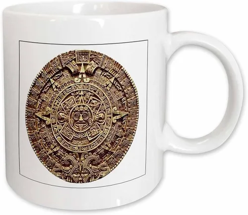 Miniatura 10 de 3dRose mug_60664_6 "Mayan Calendar" - Taza azul de dos tonos, 11 onzas, multicolor Blanco