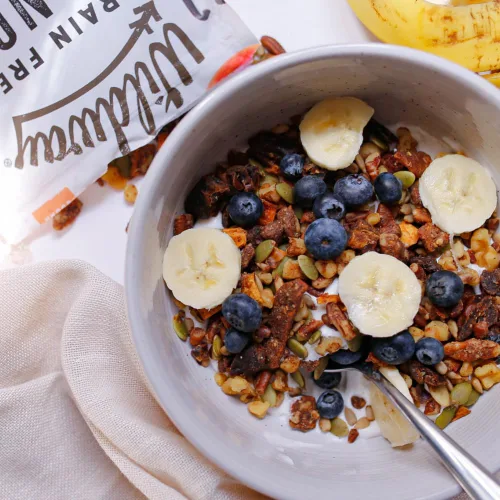Miniatura 8 de Wildway Granola Keto Nuez de durazno Cereal certificado sin gluten, sin granos, vegano, bajo en carbohidratos Sin azúcar añadido Apto