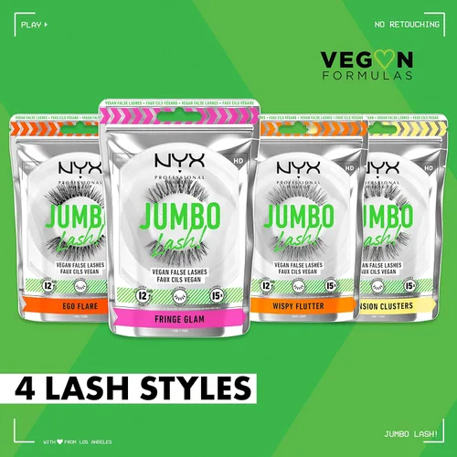 Miniatura 6 de NYX PROFESSIONAL MAKEUP Jumbo Lash! Delineador de ojos y adhesivo para pestañas 2 en 1, color negro Negro más malo