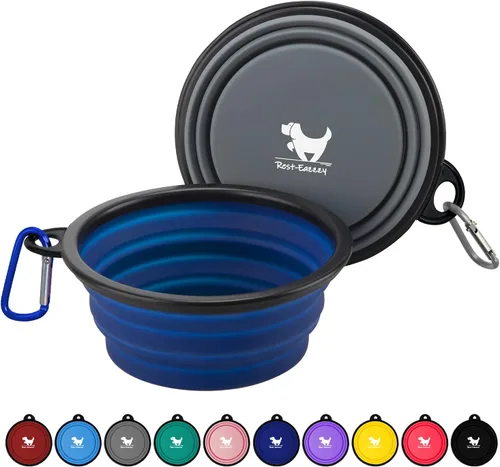 Miniatura 11 de Rest-Eazzzy - Tazones plegables grandes para perros 1000 ml, 2 unidades de fuente de agua portátil para perros, gatos, mascotas, plato plegable