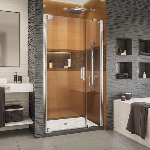 Miniatura 15 de DreamLine Elegance-LS SHDR-4328300-04 - Puerta de ducha pivotante sin marco de 56 3/4 - 58 3/4 pulgadas de ancho x 72 pulgadas de alto en níquel