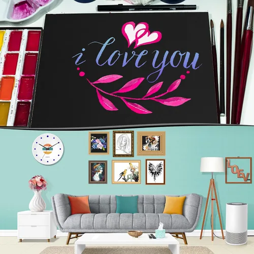 Miniatura 6 de 24 hojas de papel de cartulina negro de 8,5 x 11 pulgadas para tarjetas DIY, invitaciones, álbumes de recortes y otras manualidades (250 gsm/92 lb)