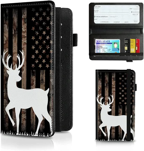 Miniatura 28 de Funda para chequera para hombres y mujeres, cartera de cuero RFID con ranuras para tarjetas de crédito, soporte de cheques duplicados personales