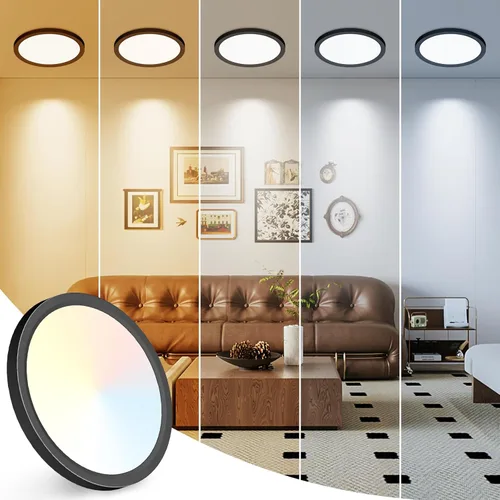 Miniatura 40 de Peasur - Lámpara de techo led de 18 cm, montaje empotrado ajustable, 3000 K/3500 K/4000 K/5000 K/6500 K, 1500 LM, 15 W, lámpara redonda blanca Blanco