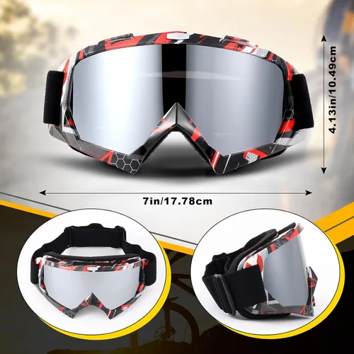 Miniatura 2 de Tallew 4 pares de gafas de motocross para motocicleta, motocross, carreras, ATV, para hombres y mujeres, deportes de potencia y esquí