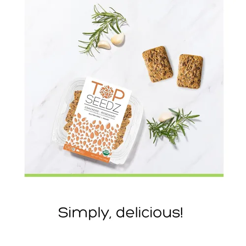 Miniatura 5 de Top Seedz Galletas de semillas de romero orgánicas certificadas sin gluten, paquete de 2, 5 onzas, galletas veganas saludables con proteína a base