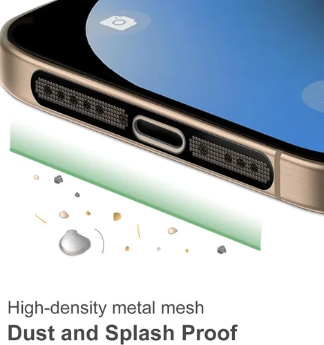 Miniatura 2 de Cubierta antipolvo para altavoz para iPhone 17/16 Pro Max, 16 Pro, 15 Pro, 15 Pro Max, protector de altavoz para iPhone, cubierta adhesiva