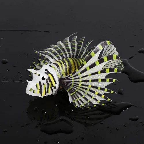 Miniatura 4 de Yoidesu Decoraciones de peces artificiales brillantes, peces falsos luminosos, peces de acuario, exquisito adorno de simulación, decoración de Negro