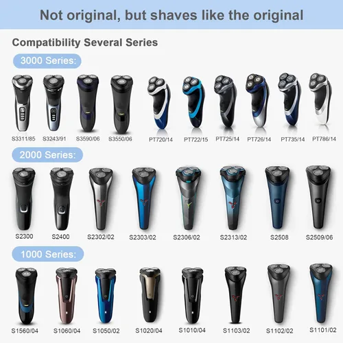 Miniatura 2 de Cuchillas de repuesto SH30 compatibles con Philips Norelco Series 3000, 2000, 1000 y S1560, paquete de 3 piezas