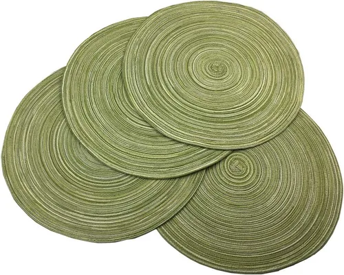 Miniatura 15 de WAZAIGUR - Manteles individuales redondos para mesa de comedor (tela resistente al calor, antideslizantes, 14 pulgadas de diámetro)