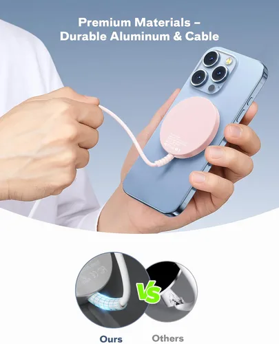 Miniatura 6 de Bohuma Cargador inalámbrico magnético: Almohadilla de carga Mag-Safe Cargador rápido Dock para el hogar y la oficina Rosa