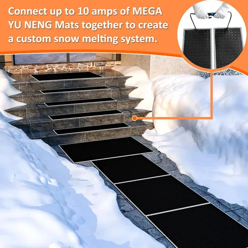 Miniatura 4 de Alfombrillas térmicas para derretir nieve al aire libre, alfombrilla de goma térmica antideslizante de 10" x 30" para hielo, velocidad