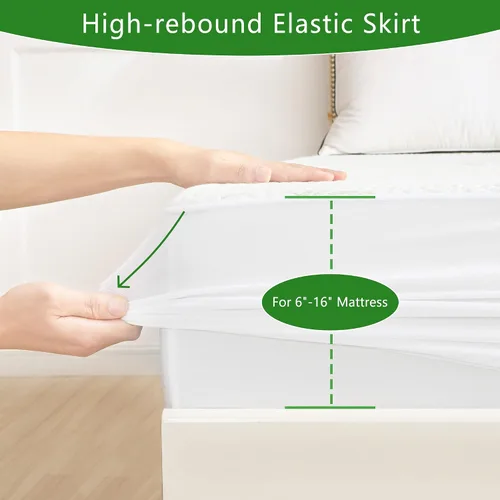 Miniatura 5 de GOONIK Pack de 2 protectores de colchón tamaño individual, protector de colchón transpirable de bambú y viscosa impermeable con bolsillo de 6 a 16