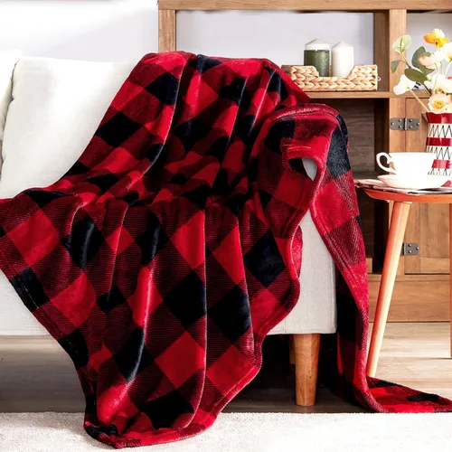 Miniatura 9 de Touchat Manta de Halloween, manta de forro polar, manta a cuadros de búfalo para sofá, cama, suave, cálida, acogedora, manta de felpa a cuadros