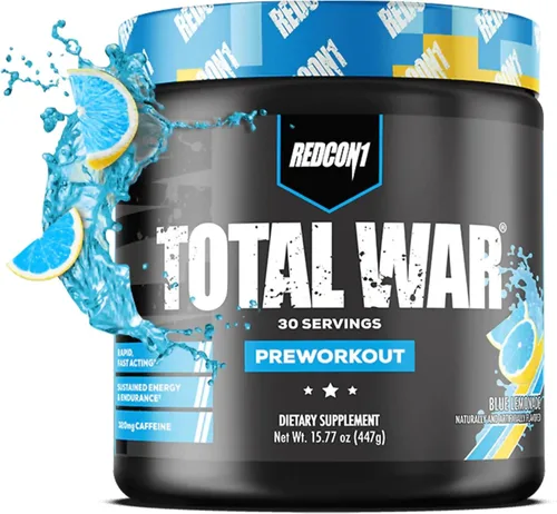 Miniatura 29 de REDCON1 Total War - Suplemento para antes del entrenamiento, Uva - Preentrenamiento con cafeína de acción rápida para hombres + mujeres con beta