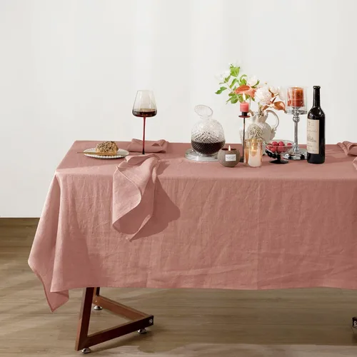 Miniatura 12 de Talasily Mantel de lino 100% lino puro, 60 x 84 pulgadas, manteles rectangulares lavables para cocina, comedor, fiestas de bufé, vacaciones, picnic
