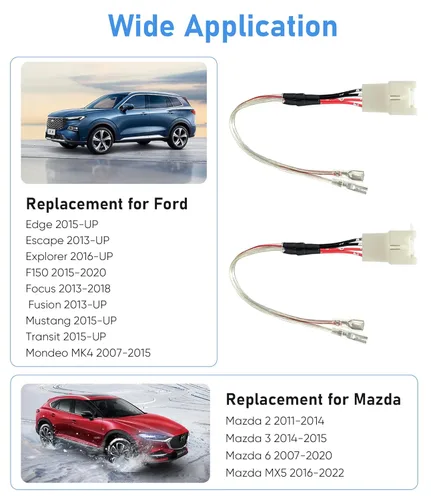 Miniatura 2 de Reemplazo del arnés de cableado del altavoz de la puerta del automóvil para Ford F150 Escape Focus Mustang Mazda 2 3 6 CX5 Lincon adaptador de cable
