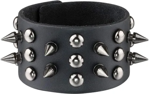Miniatura 4 de Eigso Biker - Pulsera ancha de piel sintética estilo punk gótico con remaches y hebilla para hombre