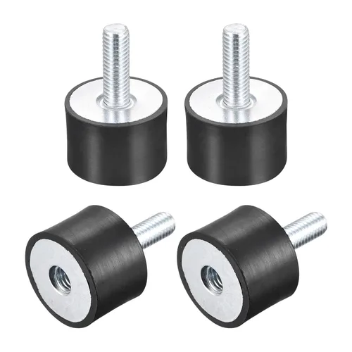 Miniatura 13 de uxcell Amortiguador de choque D20mmxH15m m del aislador de la vibración del macho/femenino de los soportes 4pcs M6 de goma