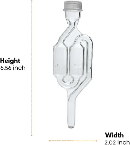 Miniatura 3 de 3 unidades. Airlock en forma de S con tapón Nº 6, juego de 3 (Bubble Airlock)