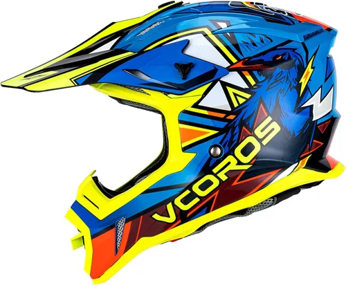Miniatura 11 de VCOROS H637 - Cascos de motocross para adultos, ATV, Dirtbike, BMX, MX, todoterreno, aventura, UTV, con certificación DOT