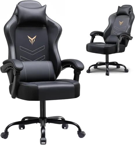 GTPLAYER Silla para juegos, silla reclinable con reposacabezas y soporte lumbar, reposabrazos de conexión, silla ergonómica para juegos, respaldo