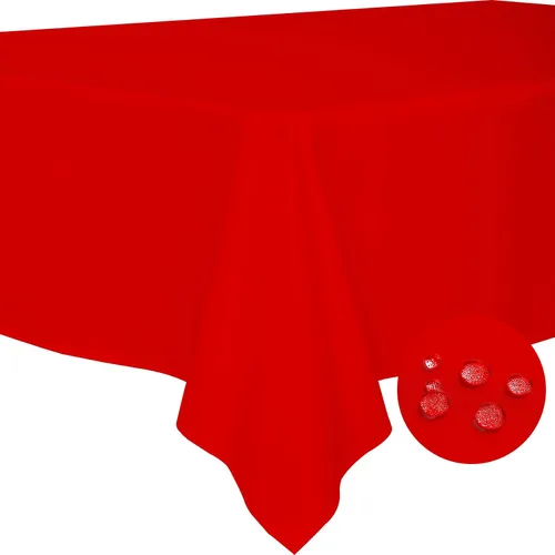 BYDOLL Mantel Rojo de 54x54 Pulgadas para Mesas Cuadradas de 4 Pies, Lavable para Exteriores, Sin Arrugas y A Prueba de Derrames, Mantel de