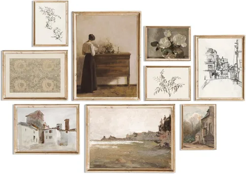 Impresiones de Arte de Pared Vintage, Decoración de Pared de Granja, Impresiones de Arte en Lienzo de Campo Francés, Flores Clásicas de Campo