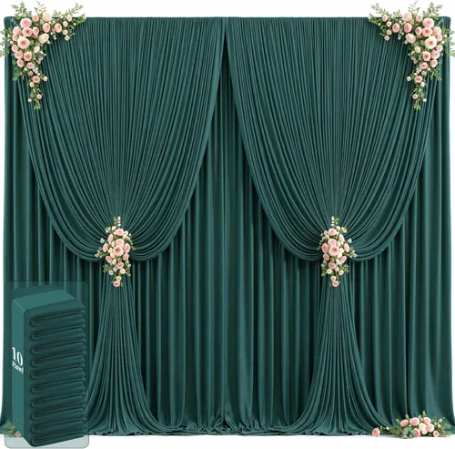 Miniatura 60 de 20 pies x 12 pies Cortinas de Telón de Fondo Azul Bebé Sin Arrugas para Bodas y Fiestas, Telón de Fondo de Tela Azul, Cortinas para Bodas