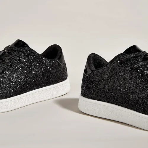 Miniatura 5 de LUCKY STEP - Tenis de moda para mujer, con brillantina y cordones