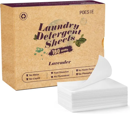 Miniatura 30 de Poesie Hojas de Detergente para Ropa Hojas de Jabón para Ropa para Viajes Camping Hojas para Lavar Ropa Sin Fragancia 1 Mini Caja 40