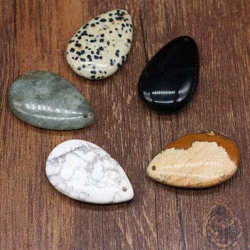 Miniatura 8 de 5 piezas de colgante de gota natural turquesa ágata imagen piedra curativa joyería mineral fabricación de bricolaje collar aretes accesorio Deco