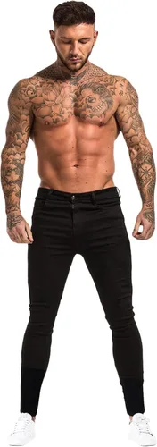 Miniatura 4 de GINGTTO - Jeans rasgados, elásticos y ajustados para hombre